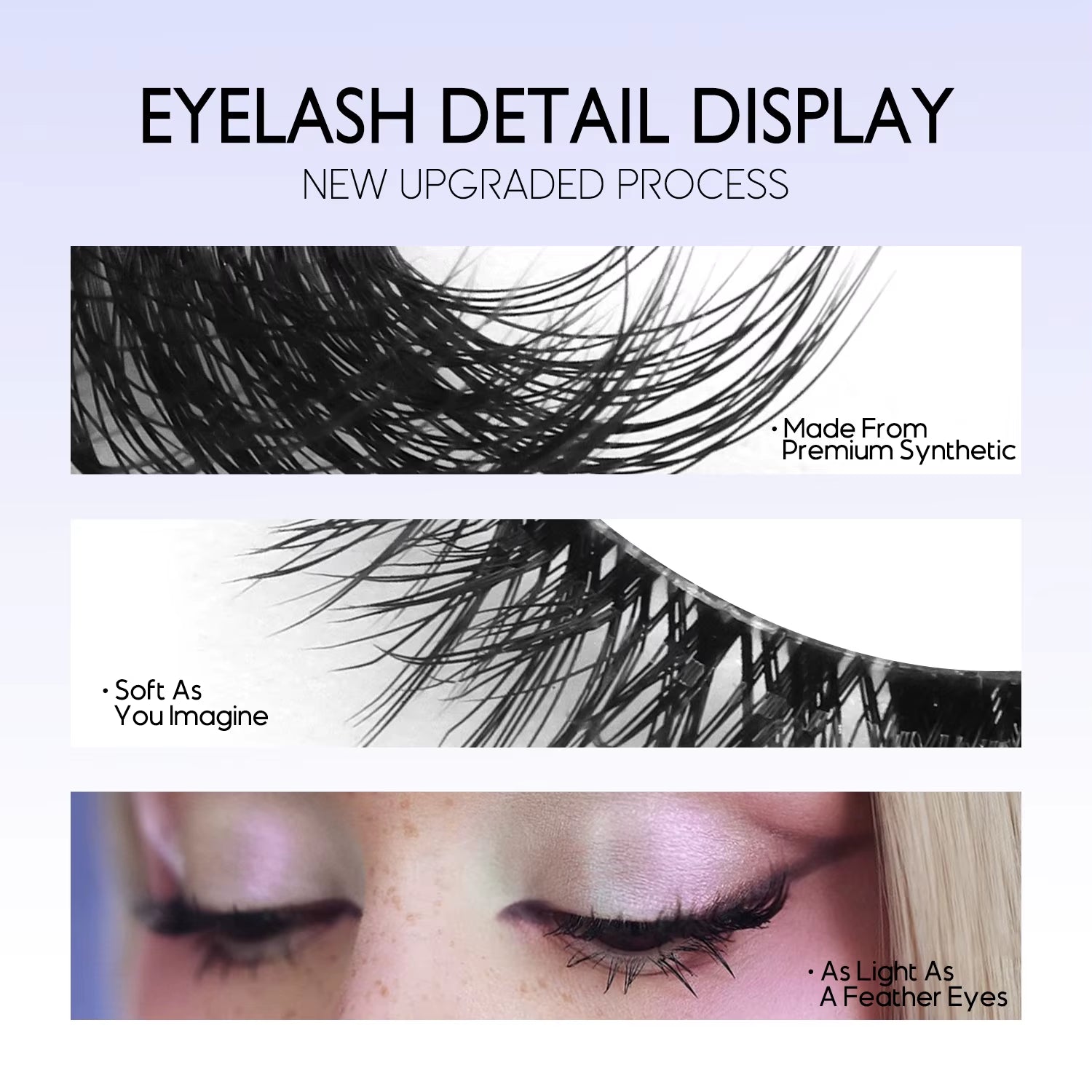 Half Eyelashes Natural Cat Eye Lashes Soft Wispy Clear Band Lashes with Winged Ends for Extended Eye Look Makeup